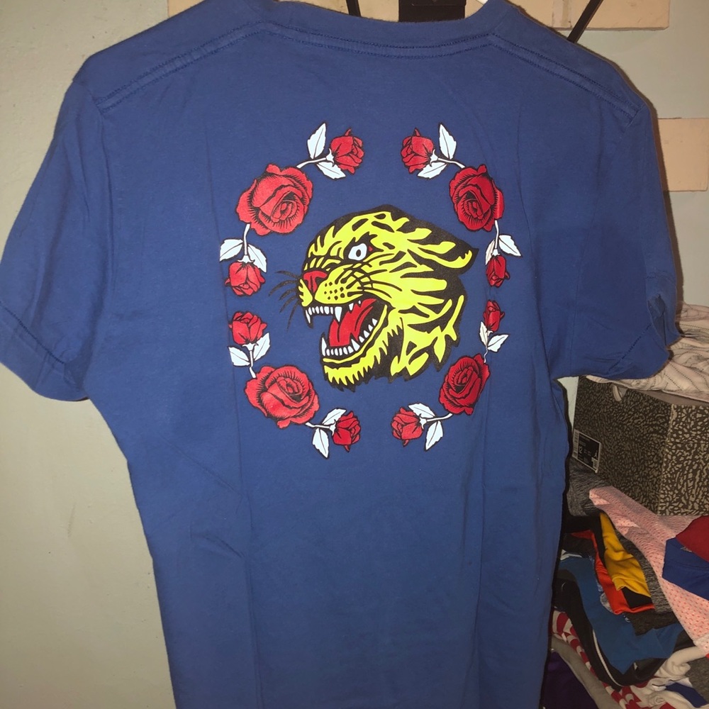 Hollister Blue Tiger & Roses Graphic